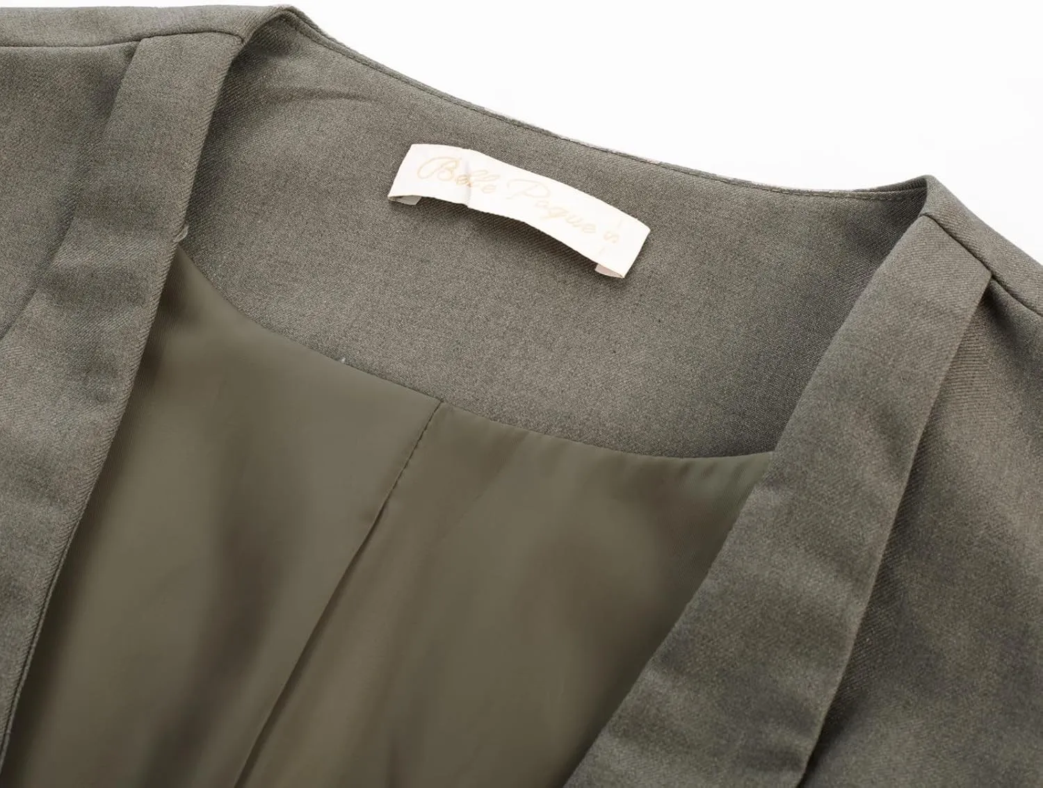 Belle Poque Women Double Breasted Waistcoat Vintage Lapel Collar Vest Coat with 2 Pockets