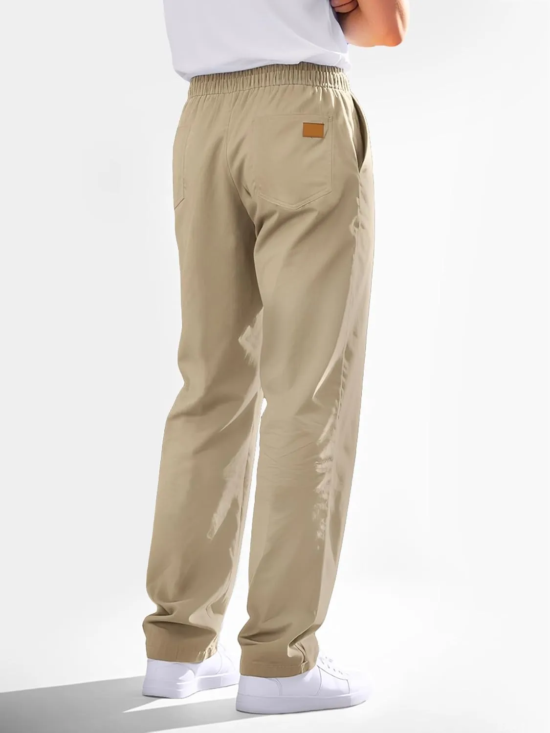 Comdecevis Mens Casual Pants Drawstring Joggers Sweatpants with Pockets Loose Fit Cargo Pants