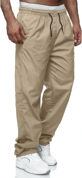 Comdecevis Mens Casual Pants Drawstring Joggers Sweatpants with Pockets Loose Fit Cargo Pants