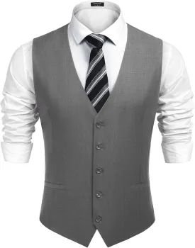 COOFANDY Men's Business Suit Vest Casual Dress Vest Slim Fit Formal Waistcoat