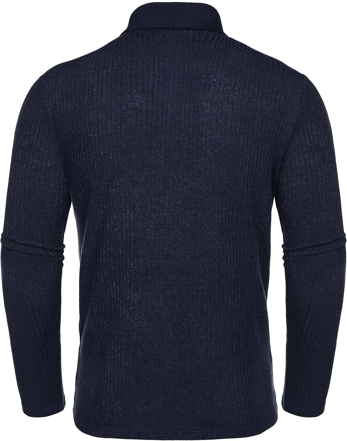 COOFANDY Men's Stretch Muscle Tshirts Long Sleeve Knit Tees Casual Slim Fit Polo Shirts
