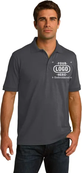 Custom Embroidered Polo Shirts with Your OWN Logo. Port N Company Core Blend Pique Polo