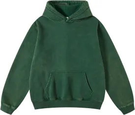 FAIABLE Mens Hoodies Pullover Oversized Hoodie Wash Plush Cotton Hooded Sweatshirt Vintage Heavyweight Hoodie Men Streetwear