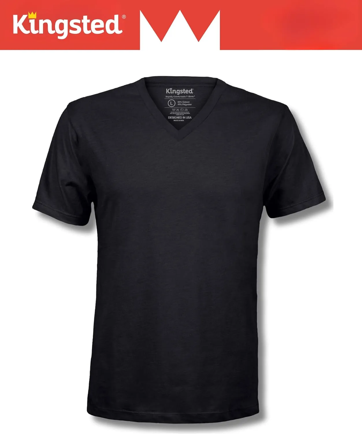 Kingsted V-Neck T-Shirts for Men - Royally Comfortable - Super Soft Premium Fabric - Well-Crafted Classic Fit - Bundle & Save
