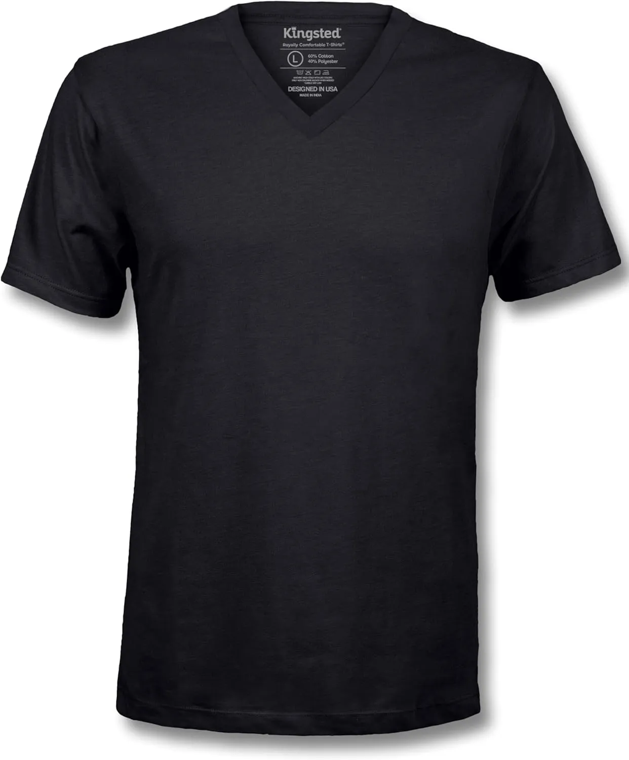Kingsted V-Neck T-Shirts for Men - Royally Comfortable - Super Soft Premium Fabric - Well-Crafted Classic Fit - Bundle & Save