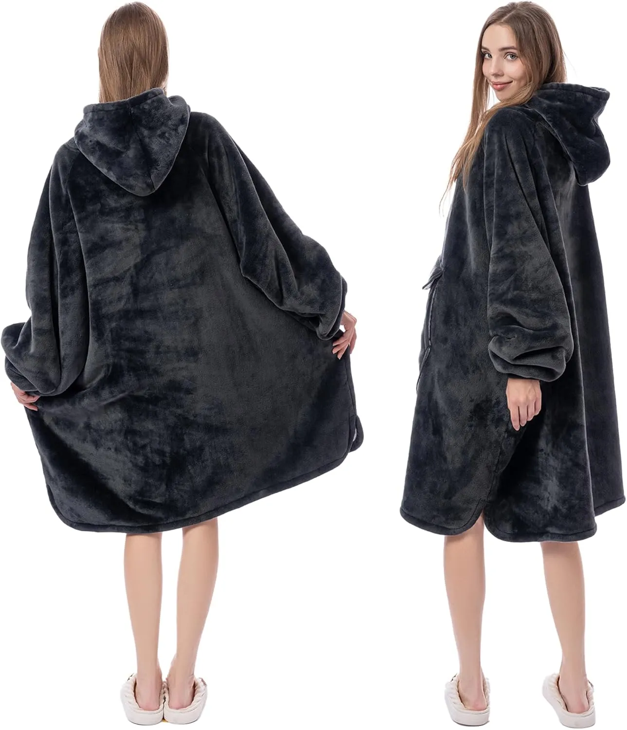 Krifey Wearable Blanket Hoodie, Oversized Sherpa Hooded as Birthday Gifts Christmas Gifts for Mom Women Girlfriend Men, Cozy Sweatshirt with Giant Pocket