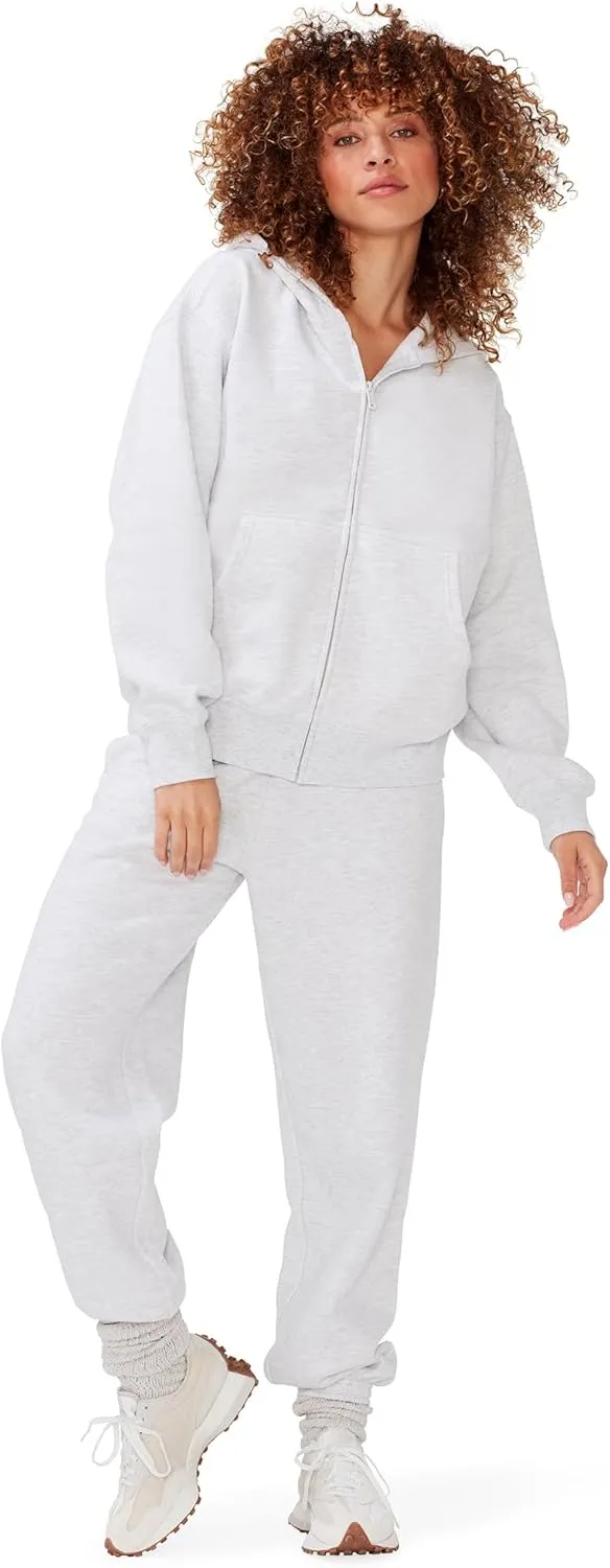 KUT & SO Zip Hoodie for Women  Oversized, Boyfriend Fit  Cozy Loungewear Premium Midweight Fleece
