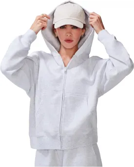 KUT & SO Zip Hoodie for Women  Oversized, Boyfriend Fit  Cozy Loungewear Premium Midweight Fleece