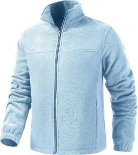 Men's Casual Outdoor Fleece Zip Jacket Long Sleeve Warm Winter Coat for Men with Zip Pocket