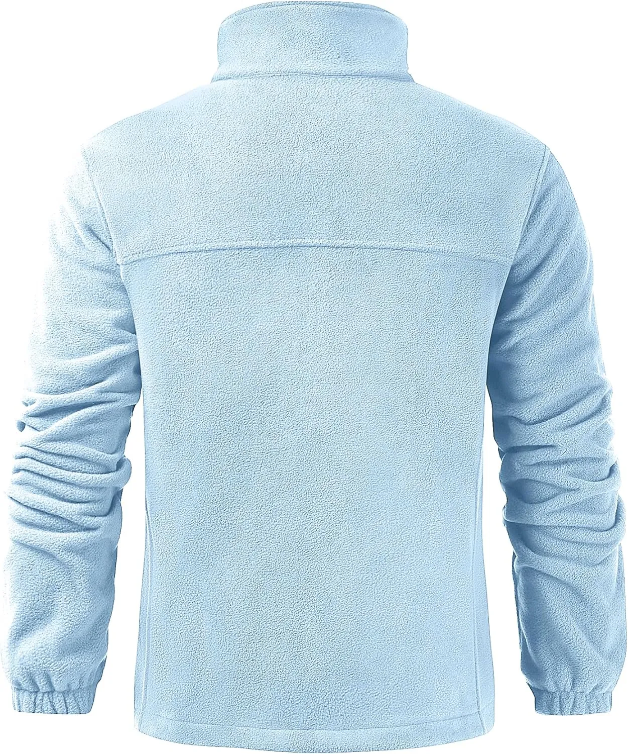 Men's Casual Outdoor Fleece Zip Jacket Long Sleeve Warm Winter Coat for Men with Zip Pocket