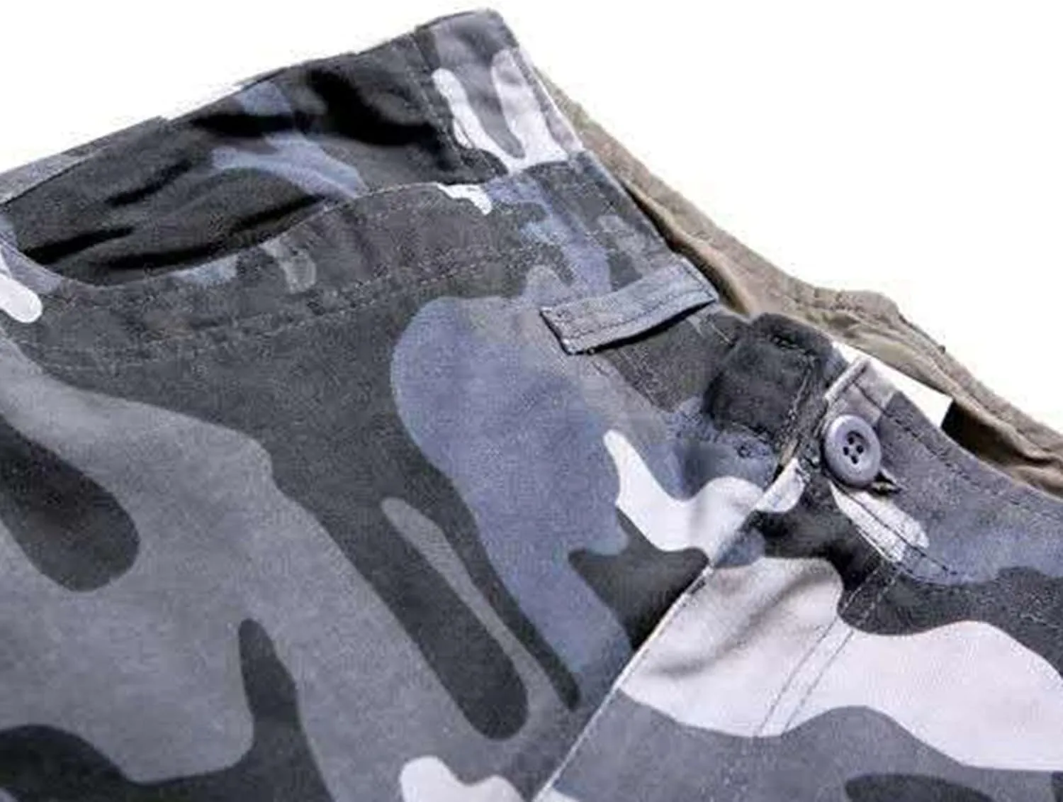 Men's Loose Beach Camouflage Shorts Cargo Cotton Straight Outdoor Pants Multi Pockets Casual Short Pants