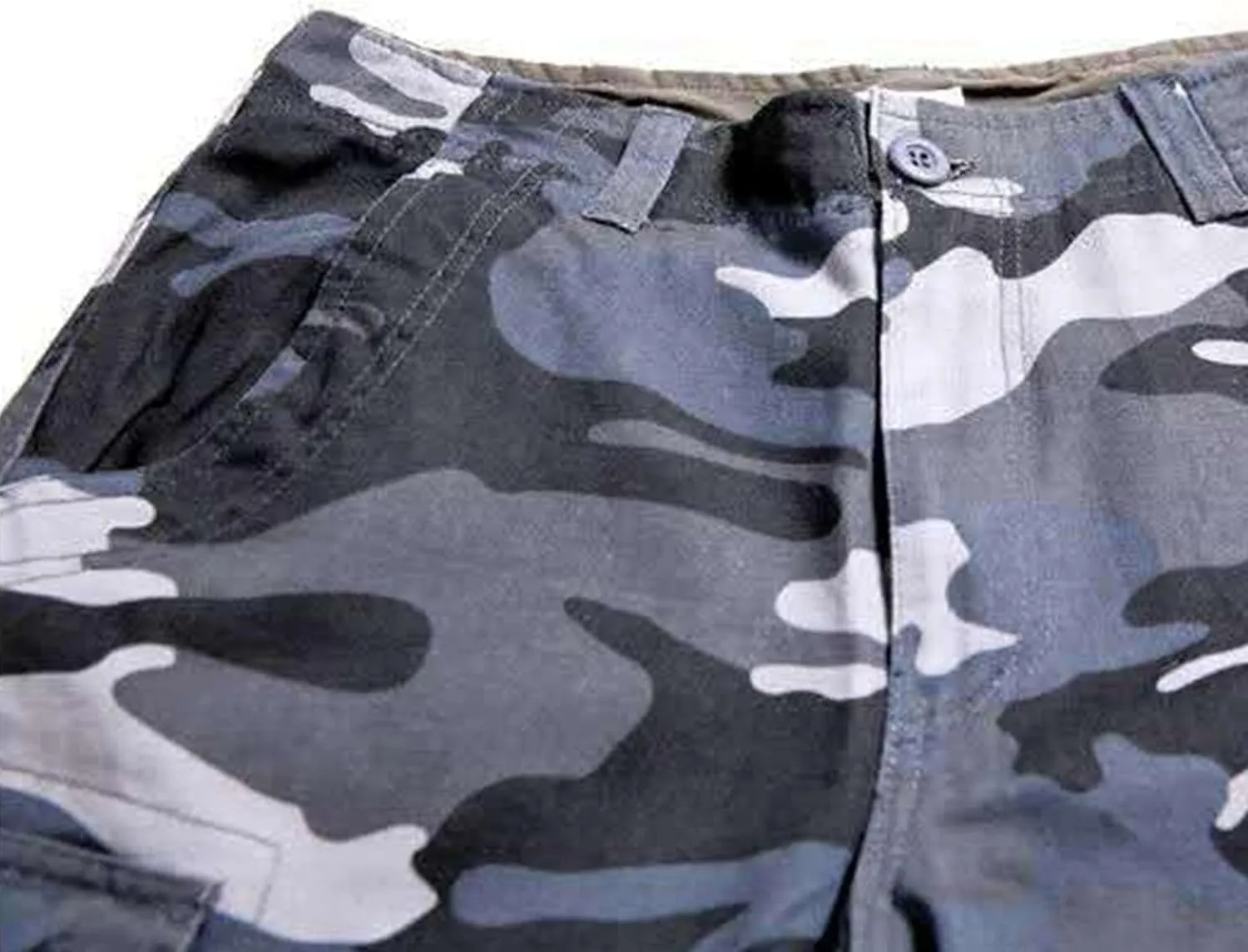 Men's Loose Beach Camouflage Shorts Cargo Cotton Straight Outdoor Pants Multi Pockets Casual Short Pants
