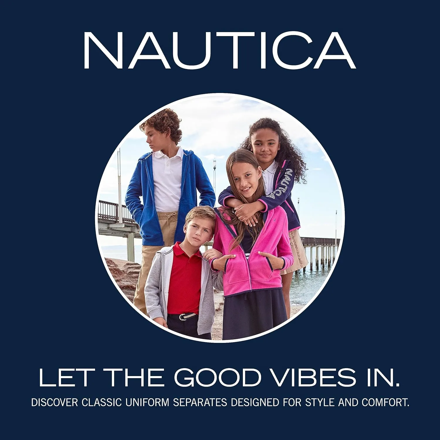Nautica Young Men's School Uniform Long Sleeve Performance Oxford Button-Down Shirt