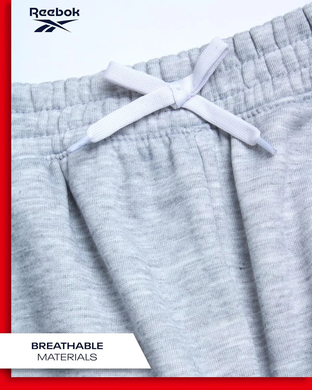 Reebok Girls' Sweatpants - 2 Pack Active Pull On Fleece Joggers and Wide Leg Jogger Pants with Pockets (Sizes: 4-16)