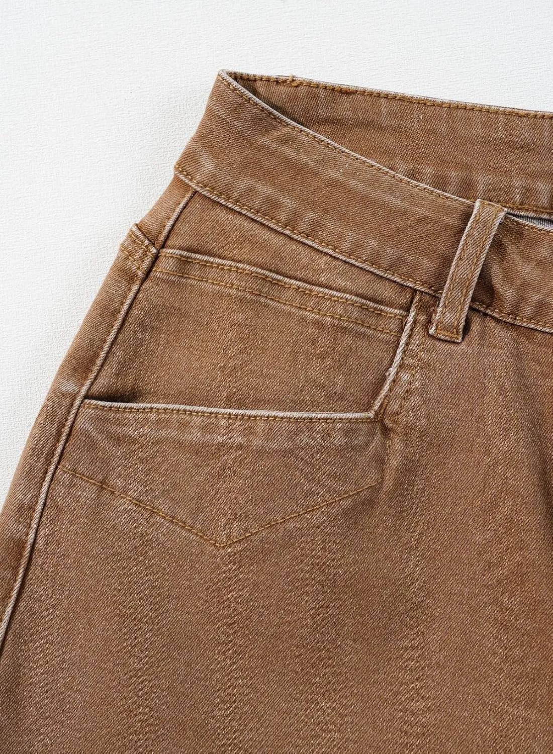 Sidefeel Women's Wide Leg Jeans High Waisted Stretchy Jeans Straight Leg Zimbaplatinum Ankle Denim Pants with Slant Pockets