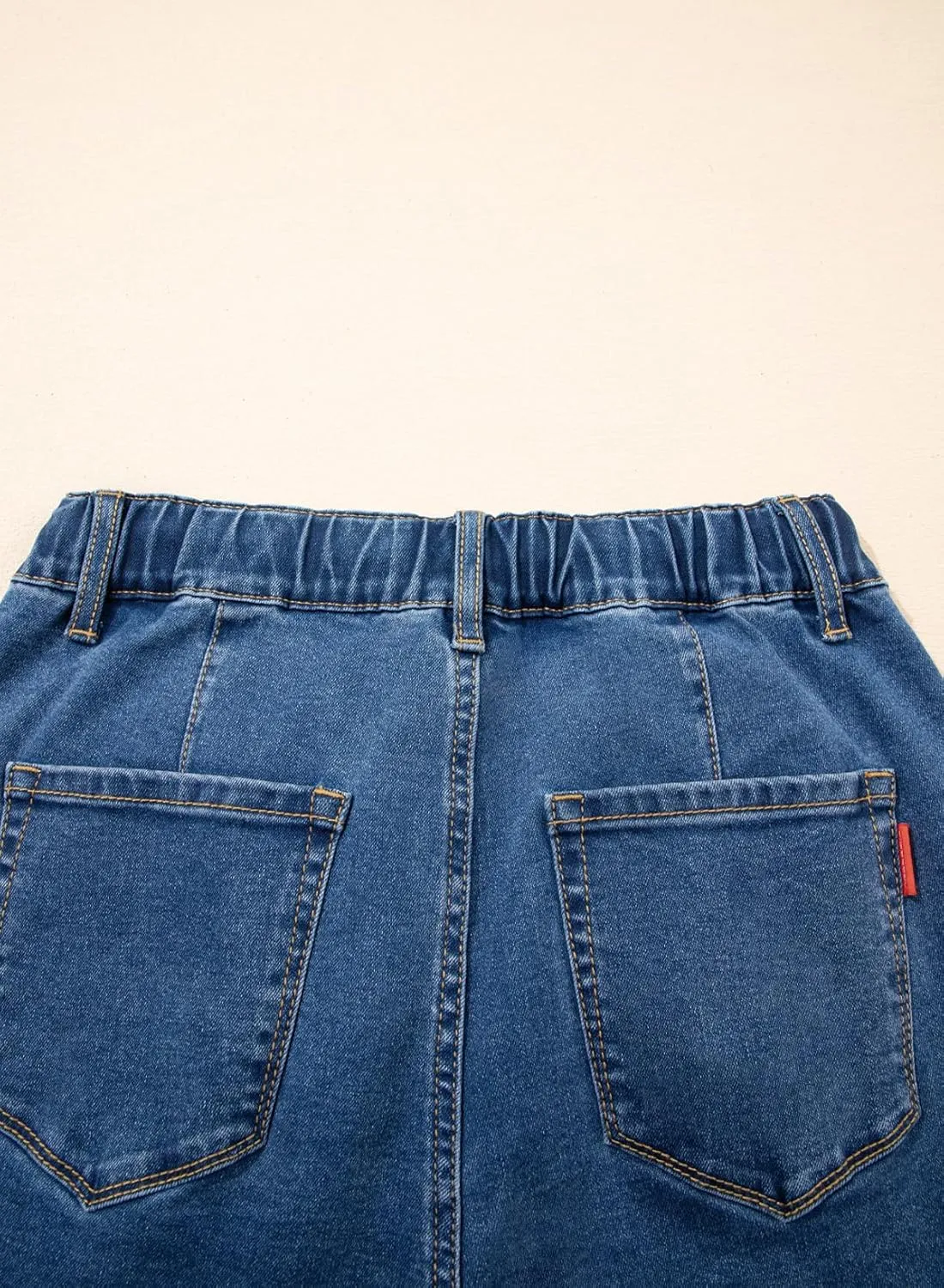 Sidefeel Women's Wide Leg Jeans High Waisted Stretchy Straight Baggy Drawstring Denim Pants