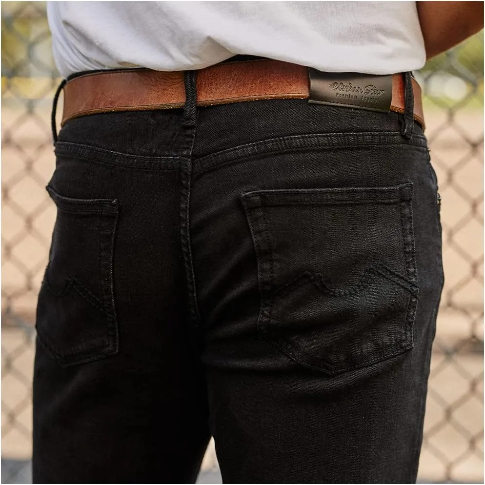 Slim Fit Mens Jeans  Stretch Fabric Tapered Pants for Men  Premium Comfort Casual Wear and Work Attire