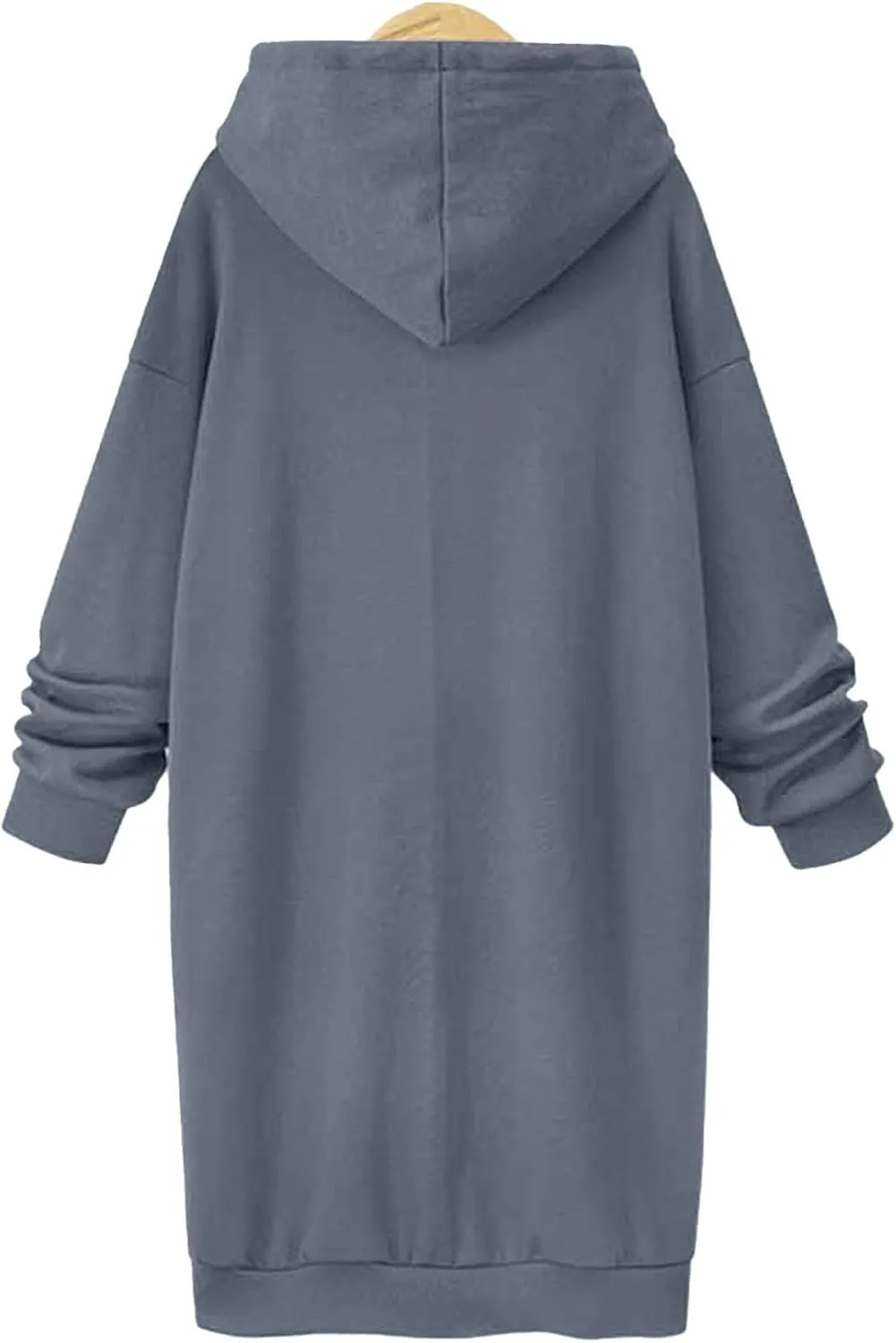 The Warmy Oversized Hoodie,Casual Oversized Hoodie Dress For Women Pullover Long Sweatshirt Split Hem With Pockets