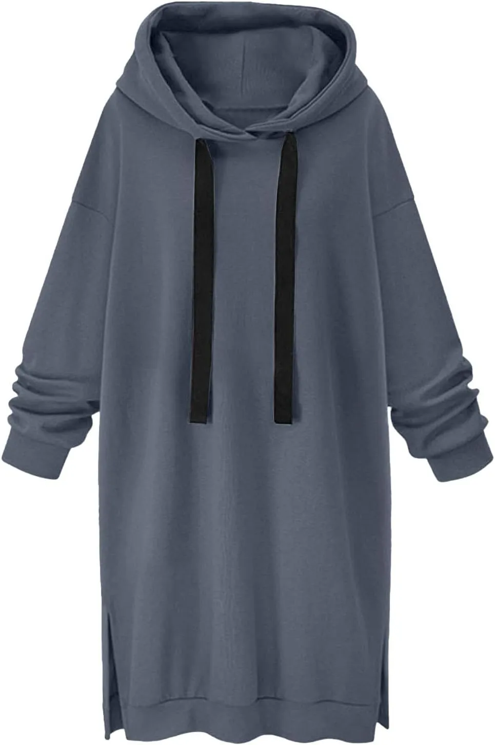 The Warmy Oversized Hoodie,Casual Oversized Hoodie Dress For Women Pullover Long Sweatshirt Split Hem With Pockets