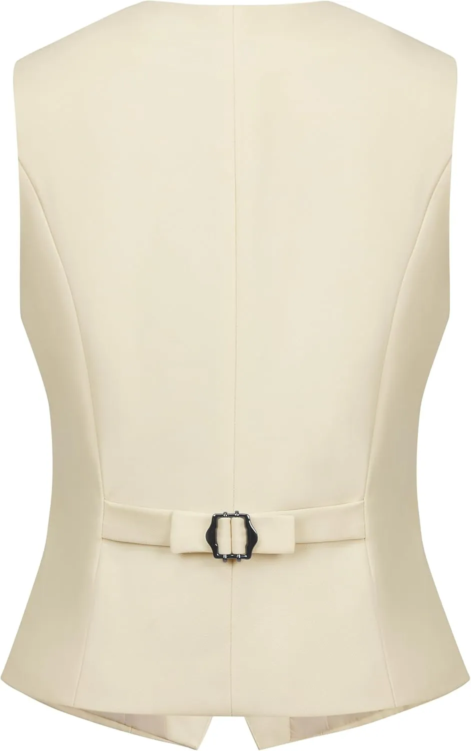 V VOCNI Women's Fully Lined 4 Button V-Neck Economy Dressy Suit Vest Waistcoat