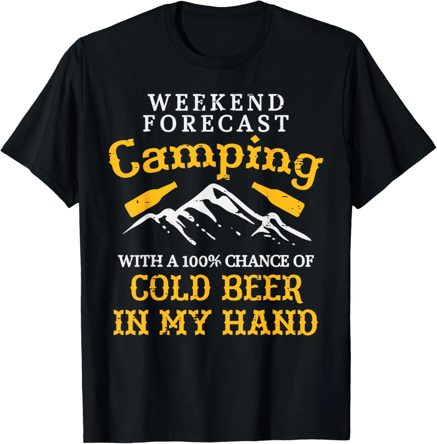 Weekend Forecast Camping Funny Camp Camper Dad Men T-Shirt