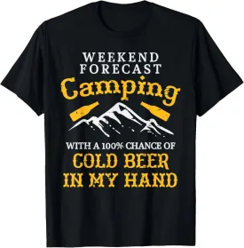 Weekend Forecast Camping Funny Camp Camper Dad Men T-Shirt