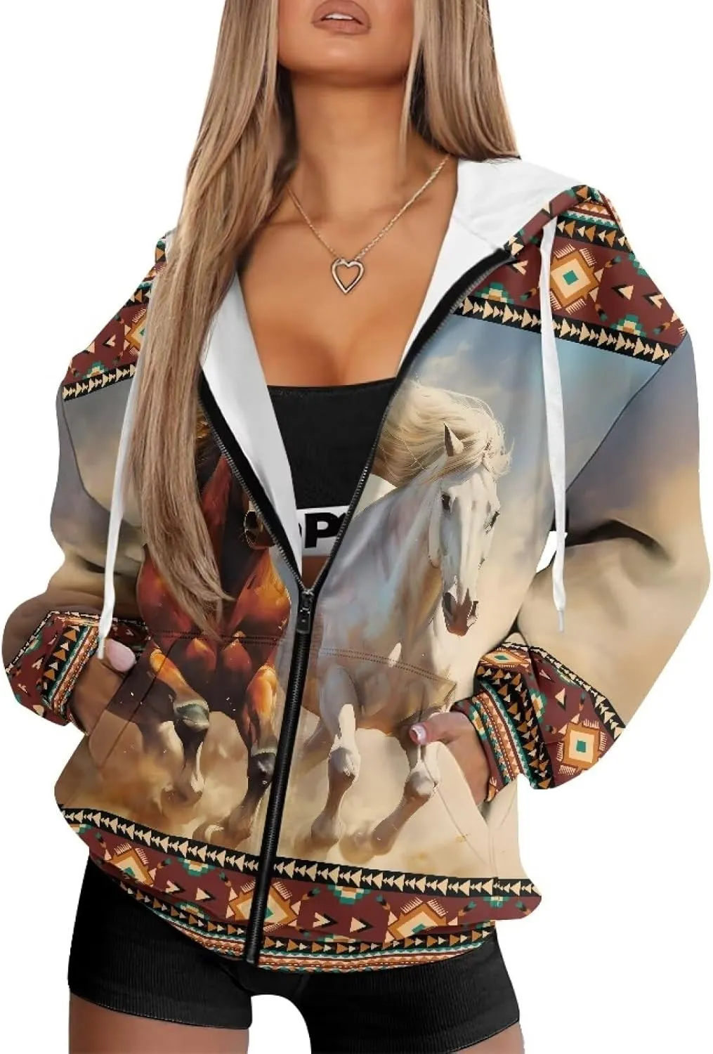 Xpyiqun Zip Up Hoodie for Women Oversize Sweatshirt Y2K Hooded Jackets Fall Outfits Long Sleeve Hoodies Cardigan