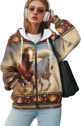 Xpyiqun Zip Up Hoodie for Women Oversize Sweatshirt Y2K Hooded Jackets Fall Outfits Long Sleeve Hoodies Cardigan