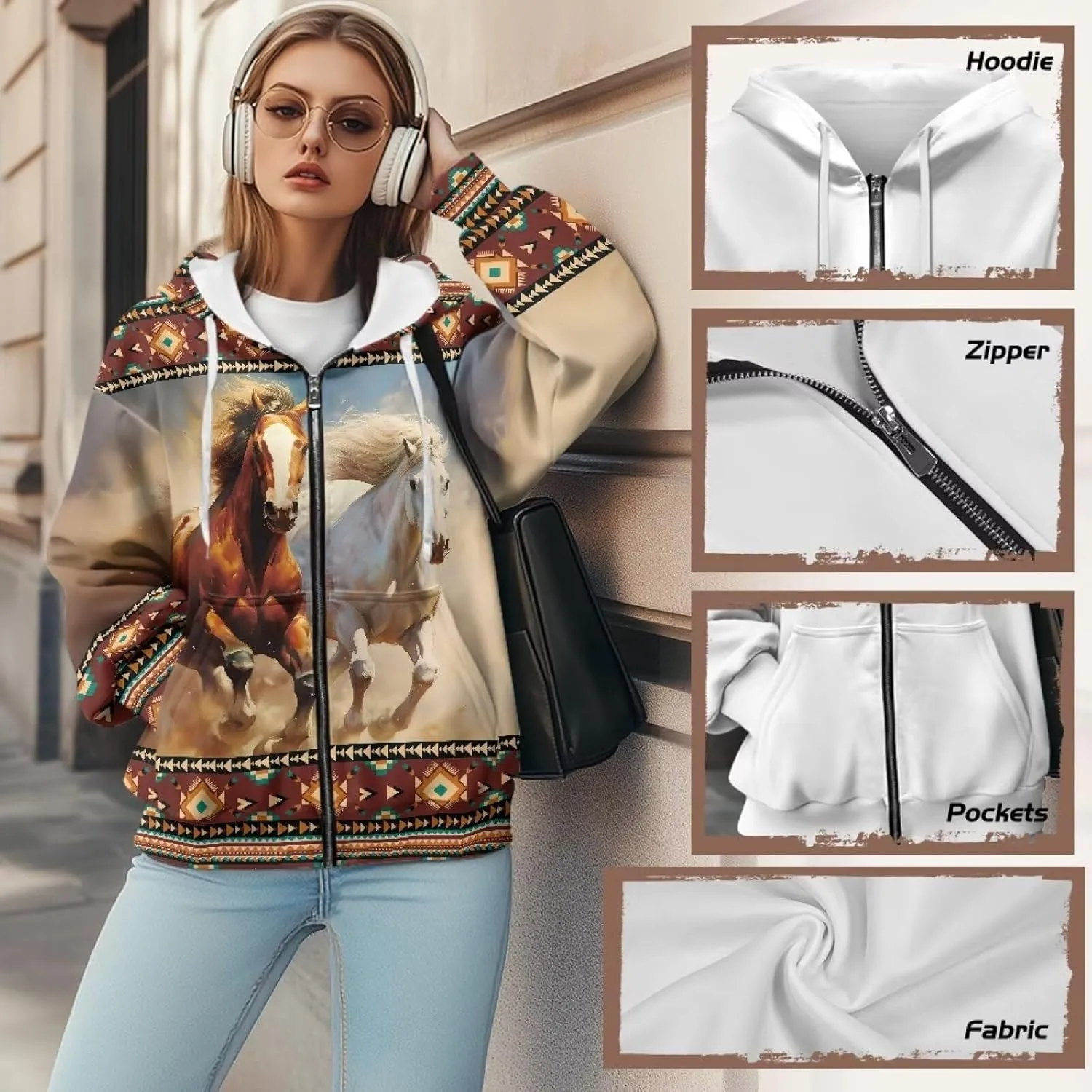 Xpyiqun Zip Up Hoodie for Women Oversize Sweatshirt Y2K Hooded Jackets Fall Outfits Long Sleeve Hoodies Cardigan