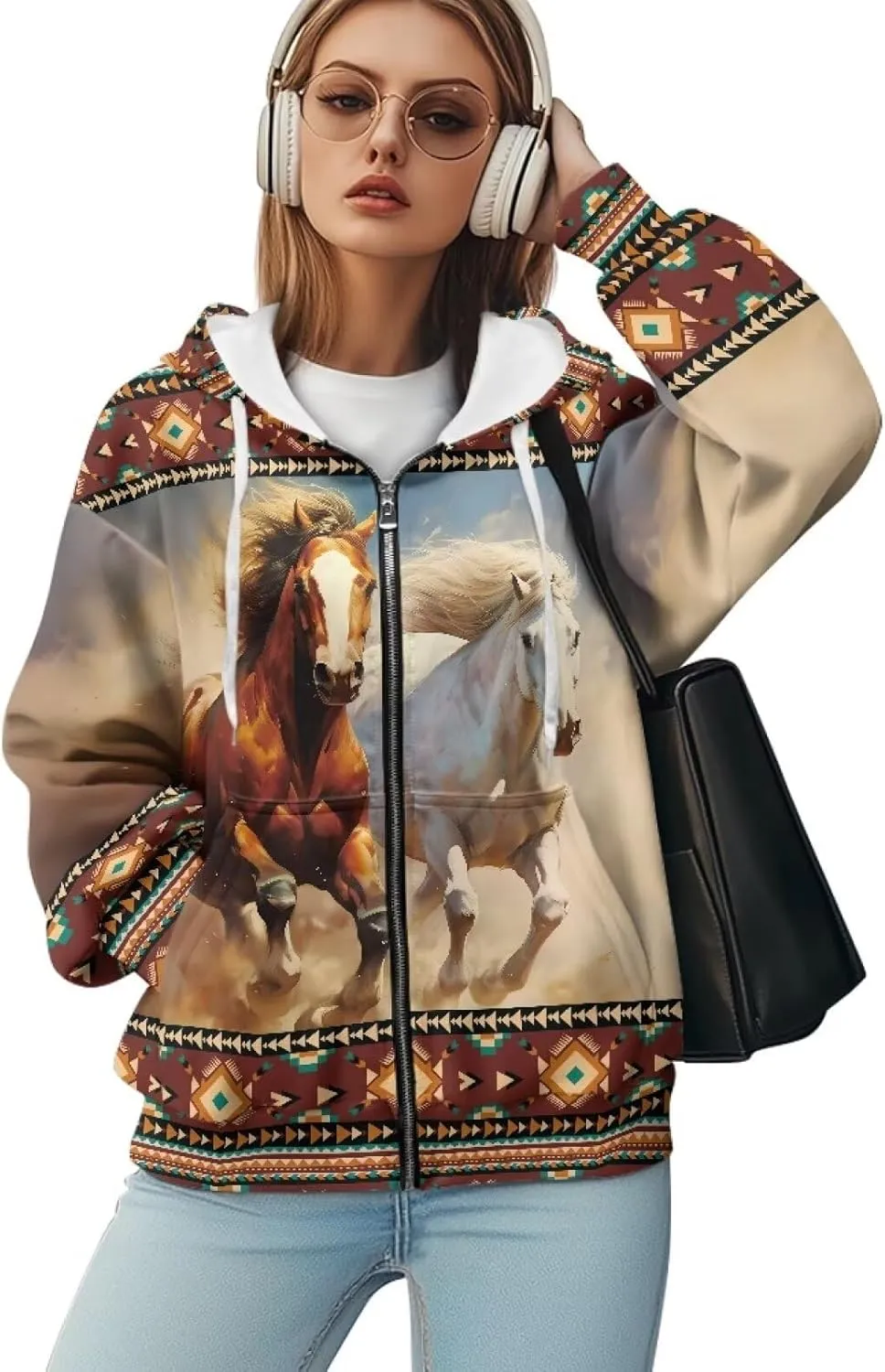 Xpyiqun Zip Up Hoodie for Women Oversize Sweatshirt Y2K Hooded Jackets Fall Outfits Long Sleeve Hoodies Cardigan
