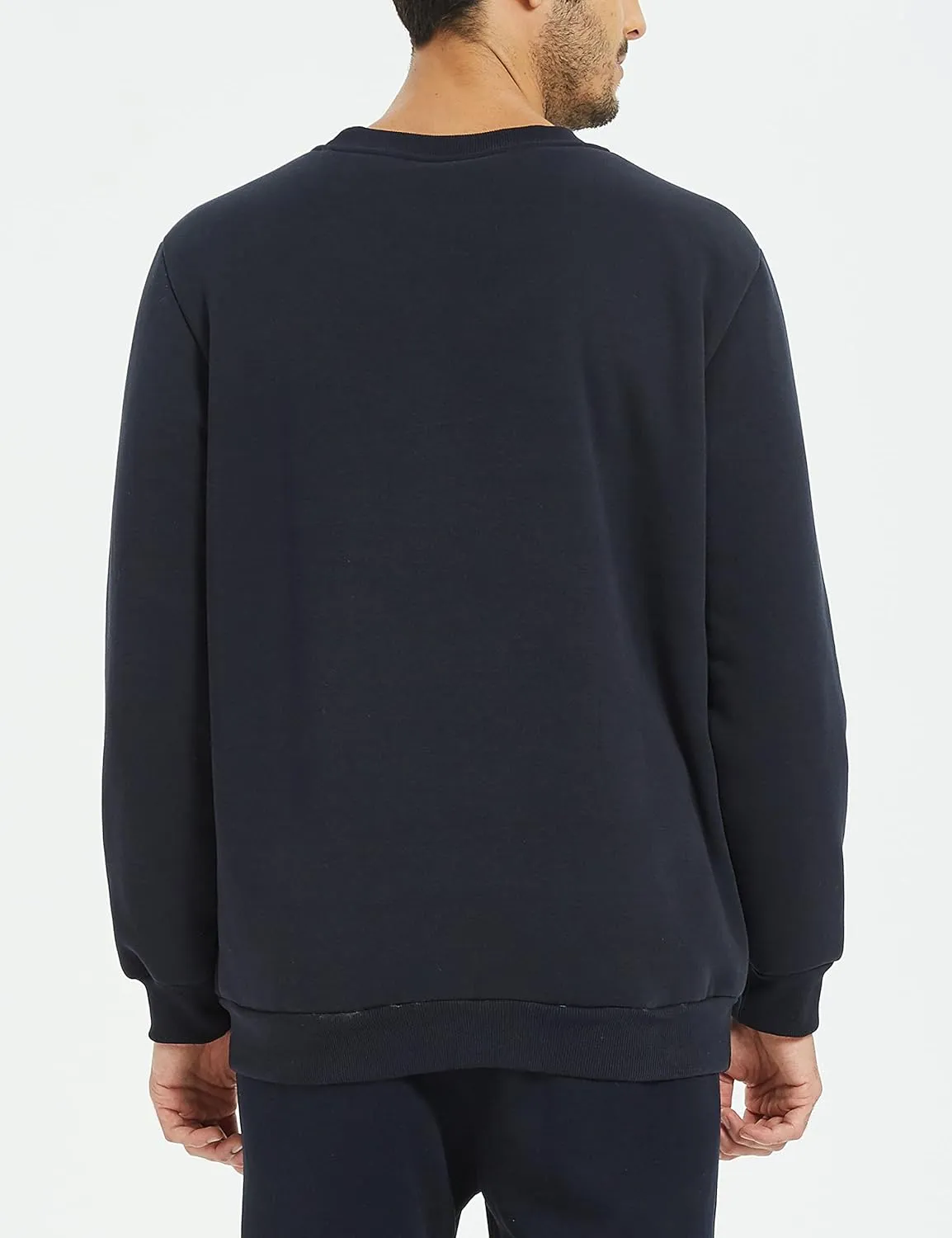 Yeokou Men's Fleece Sweatshirt Sherpa Lined Crewneck Basic Winter Thick Pullover Tops